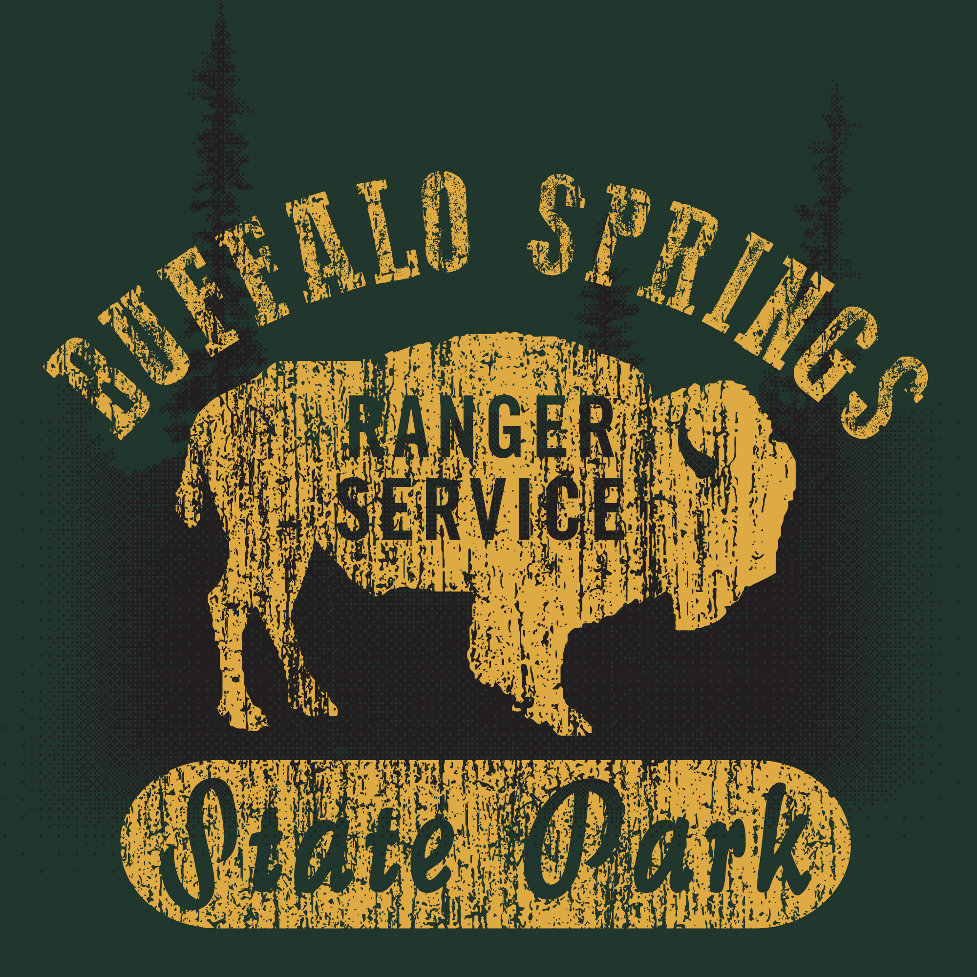 Weatherproof Distressed Buffalo Springs Tee Art