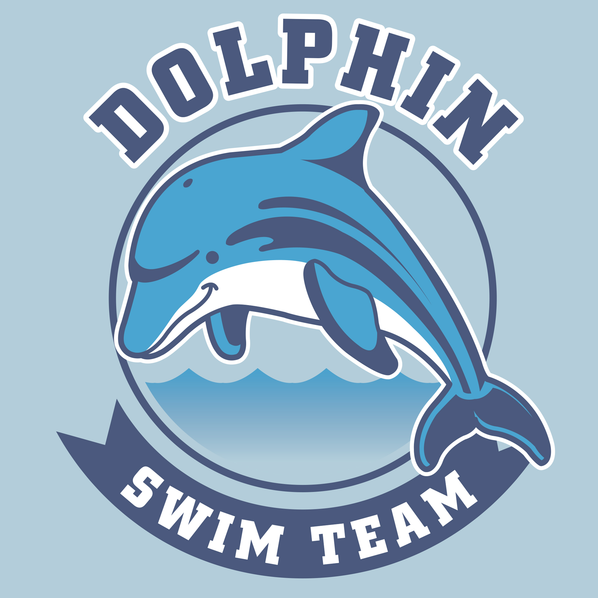 Dolphin Swim Team Screen Print