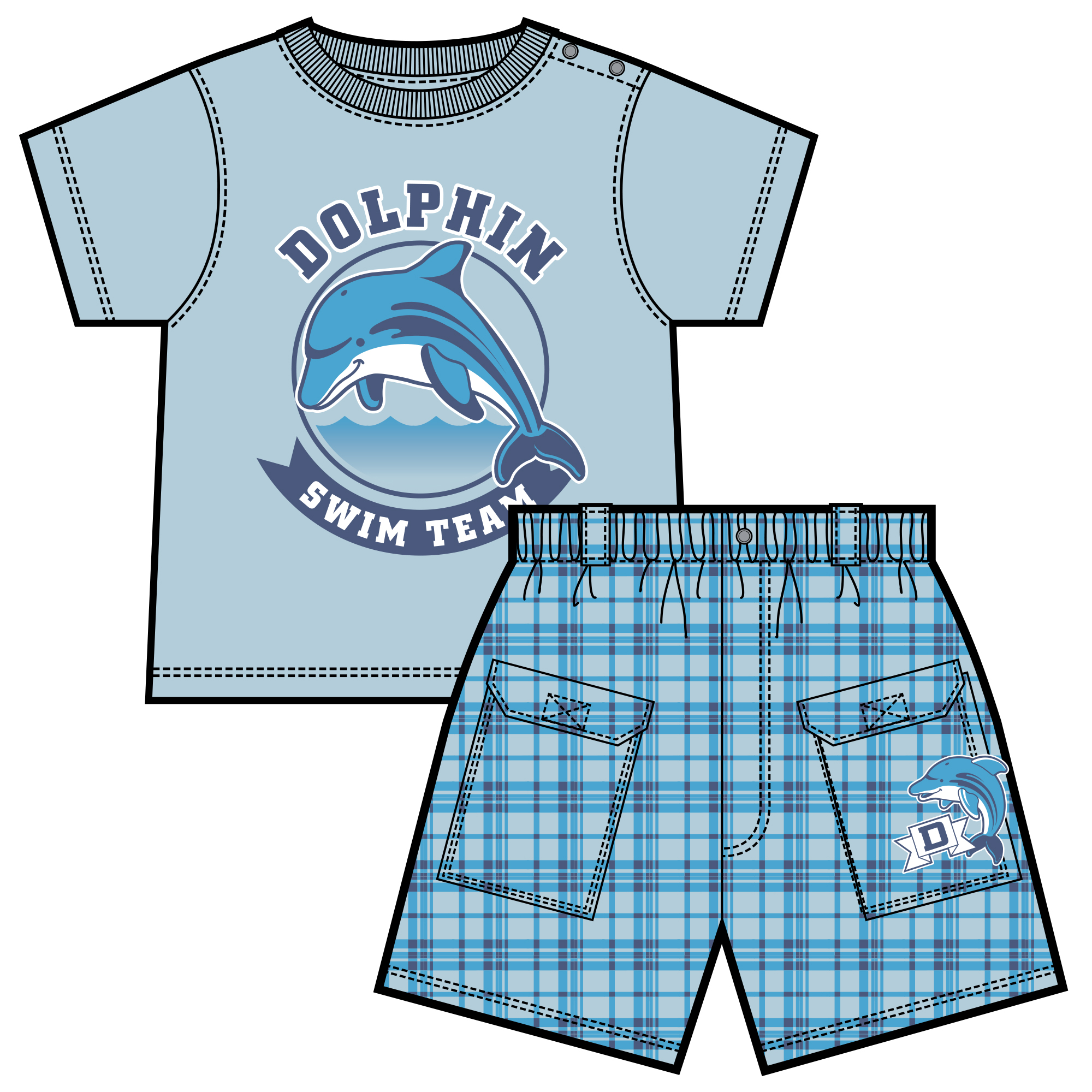 Dolphin Swim Team Boys Short Set