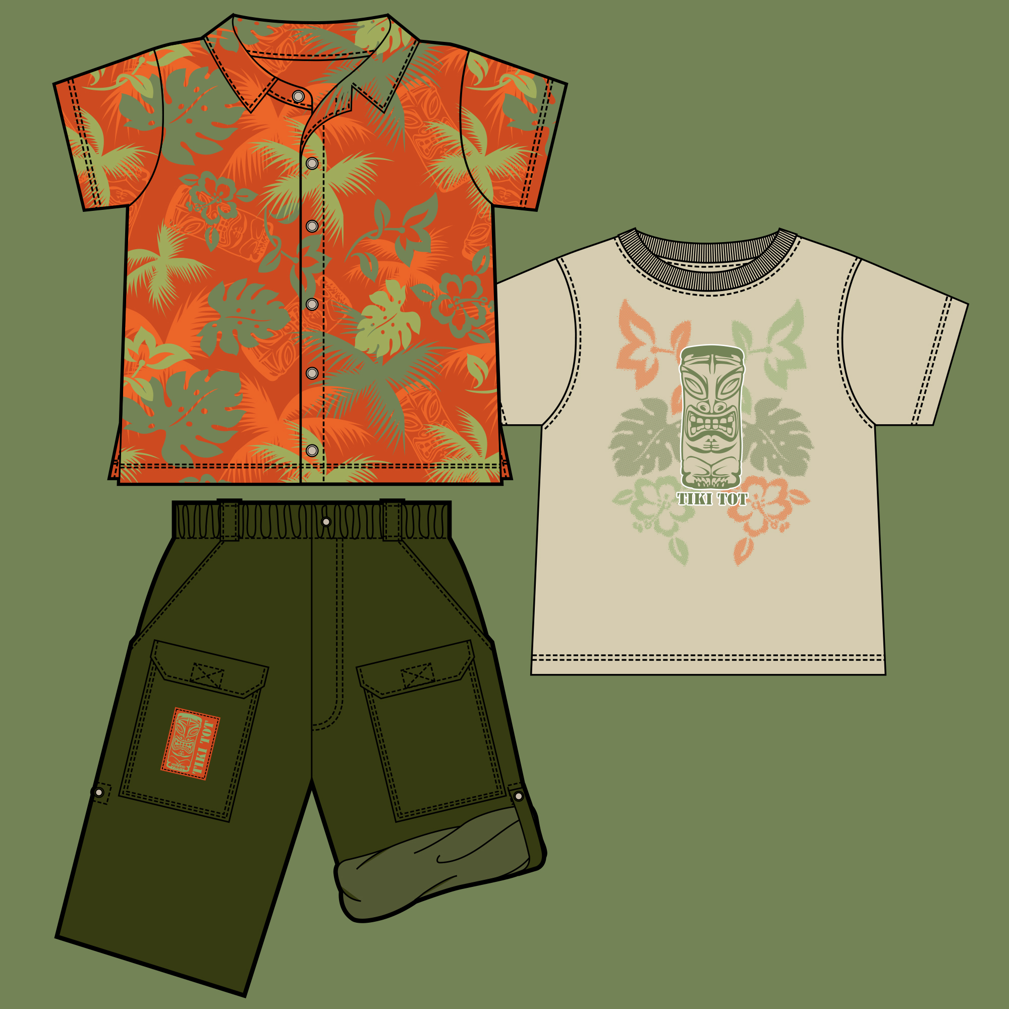 Tiki Tot Boy's Short Set