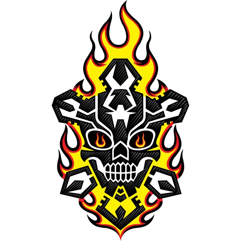 Flaming Taino Skull