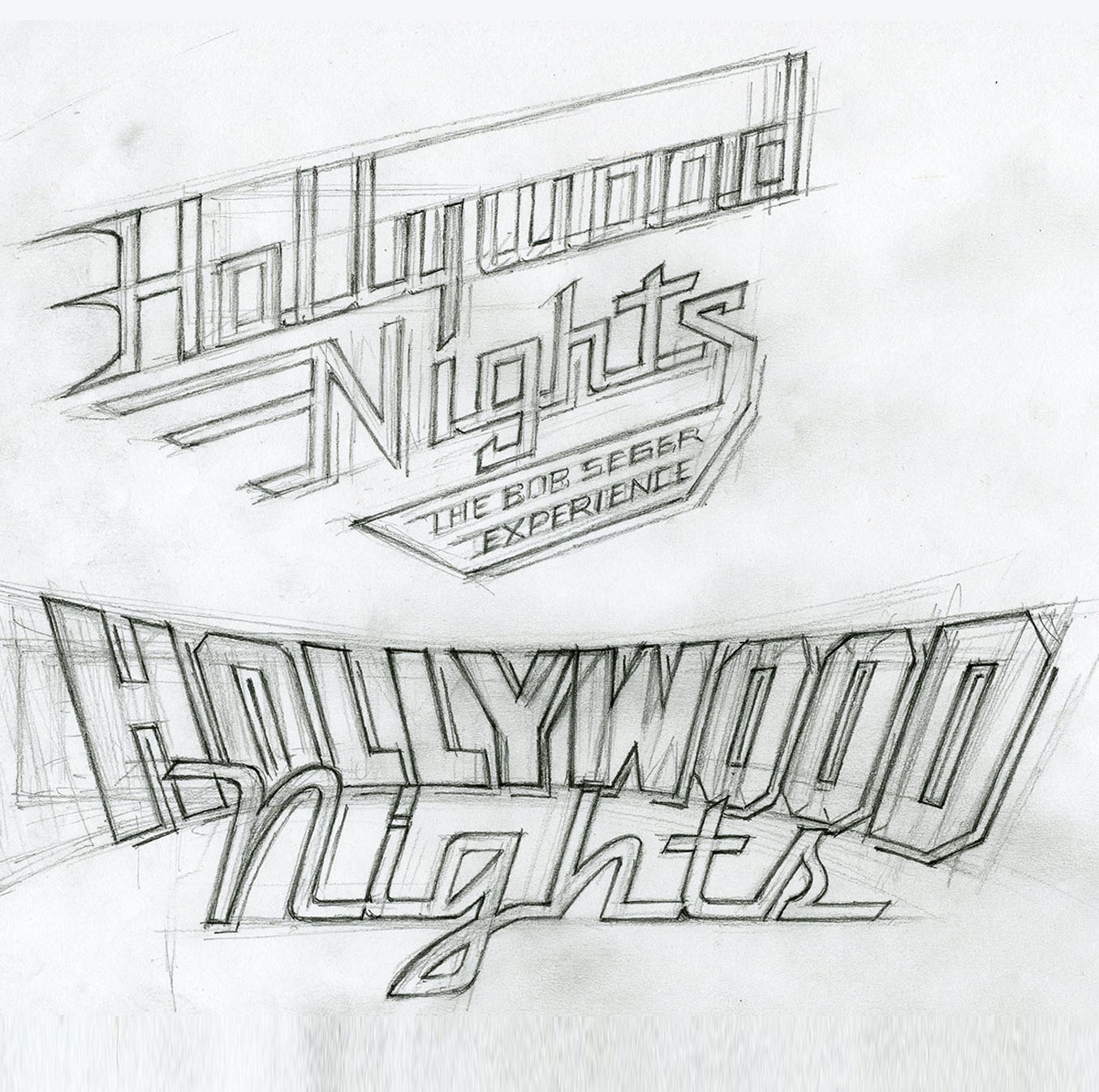 Hollywood Nights Logo Sketches